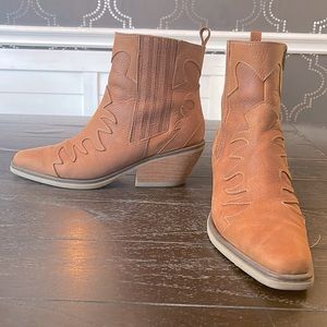 Bespoke Argentine Brown Leather Booties with Detailed Design, Zipper, Gores